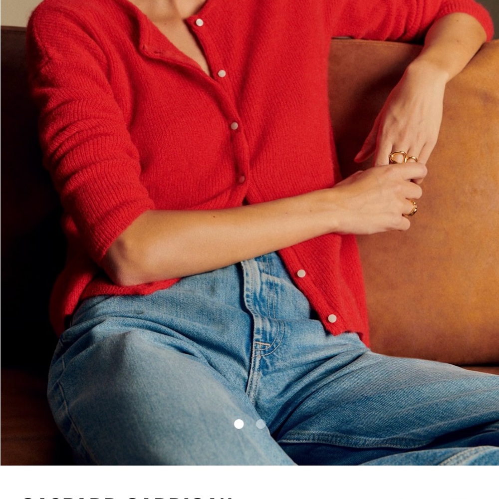 Sezane Women’s Gaspard Cardigan Sweater in Red; Size Small